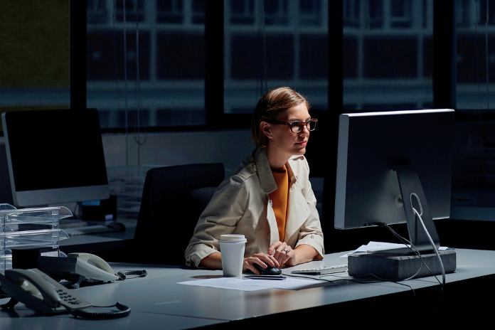 lawyer working late on a case