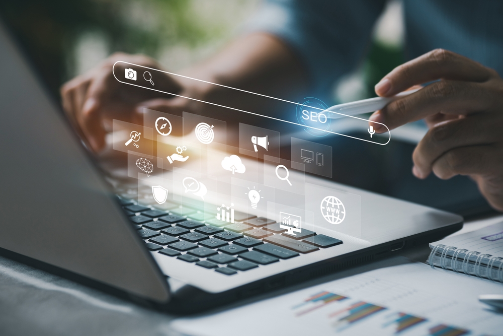 marketing professional working on legal site