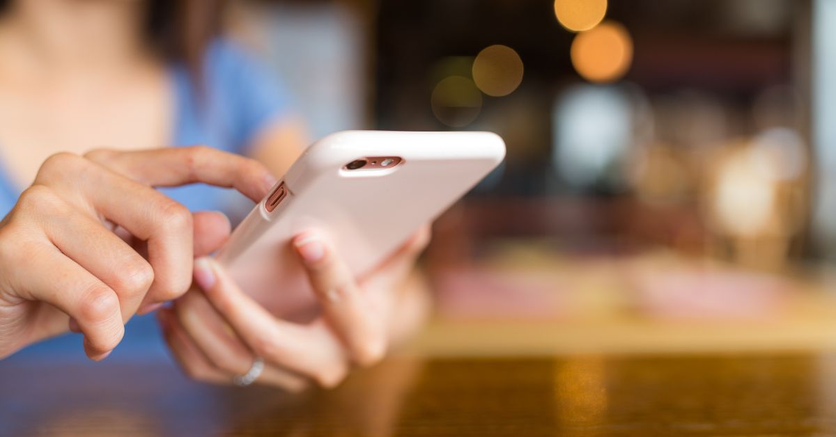 woman searching on phone